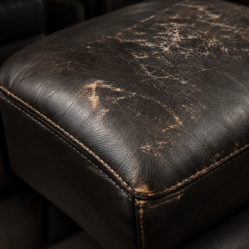 Seat front edge detail on a theater recliner