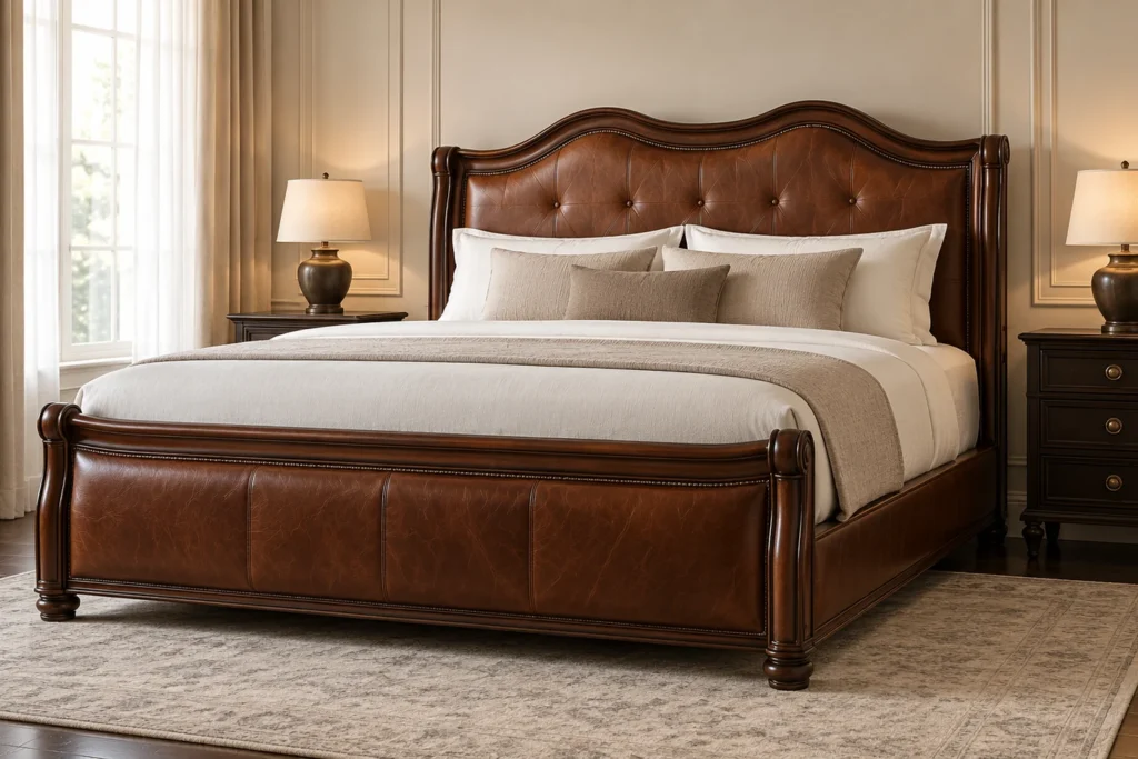 Traditional Beds in a bedroom