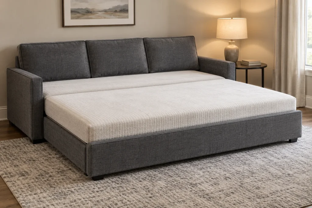 Trundle and pop-up style of sofa bed