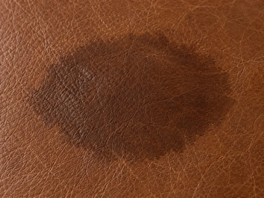 Water on aniline leather