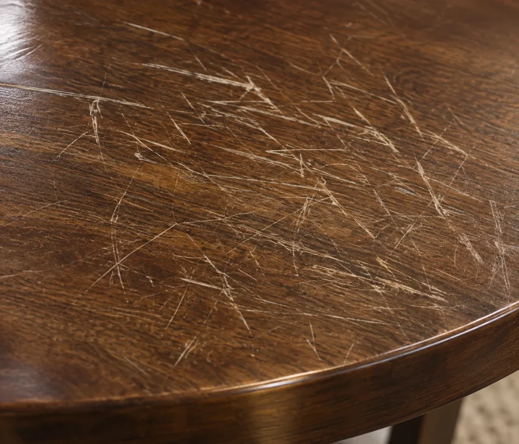 Wood furniture damage: surface scratches